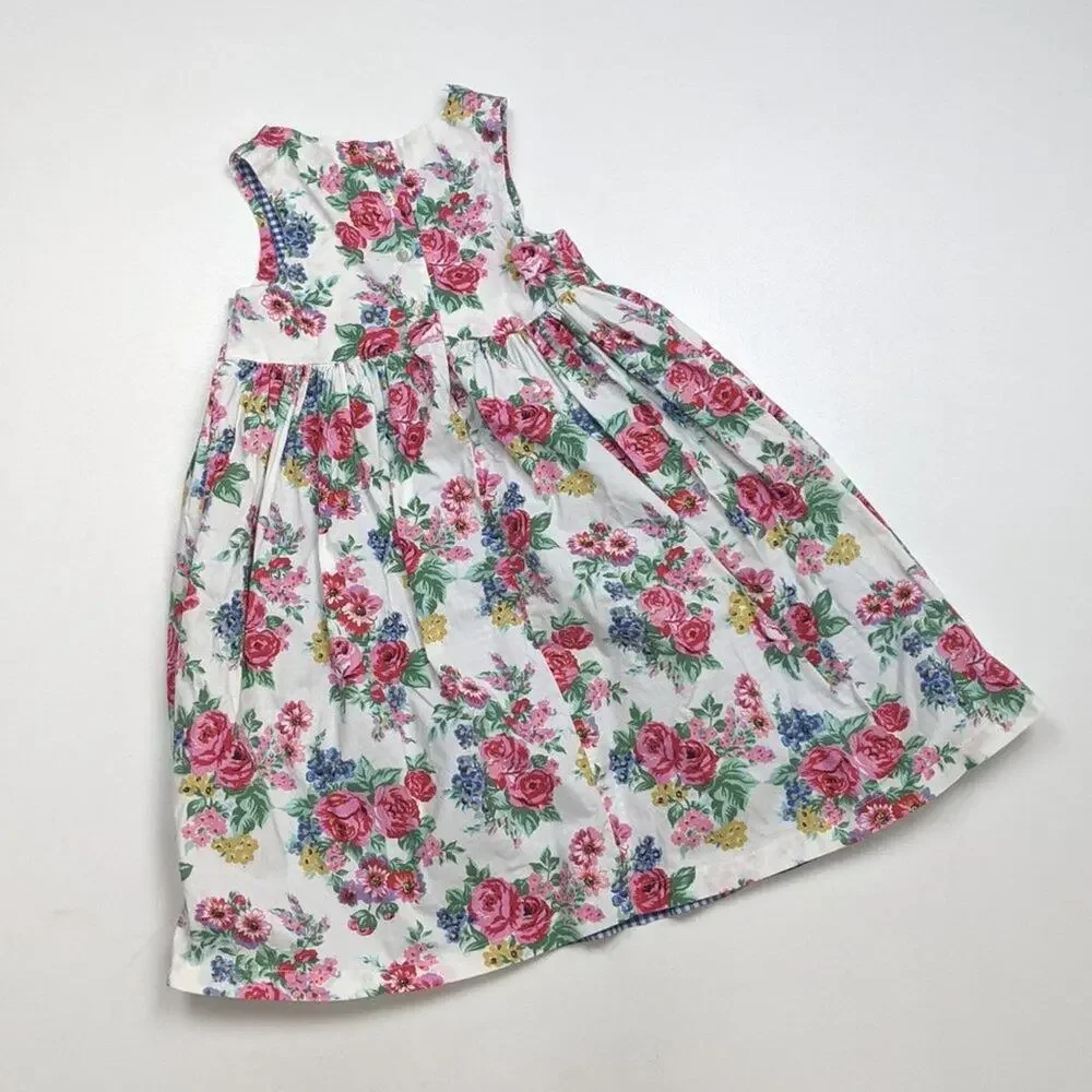 Vintage Spunky Dress Girls Size 5 Gingham Floral Sundress